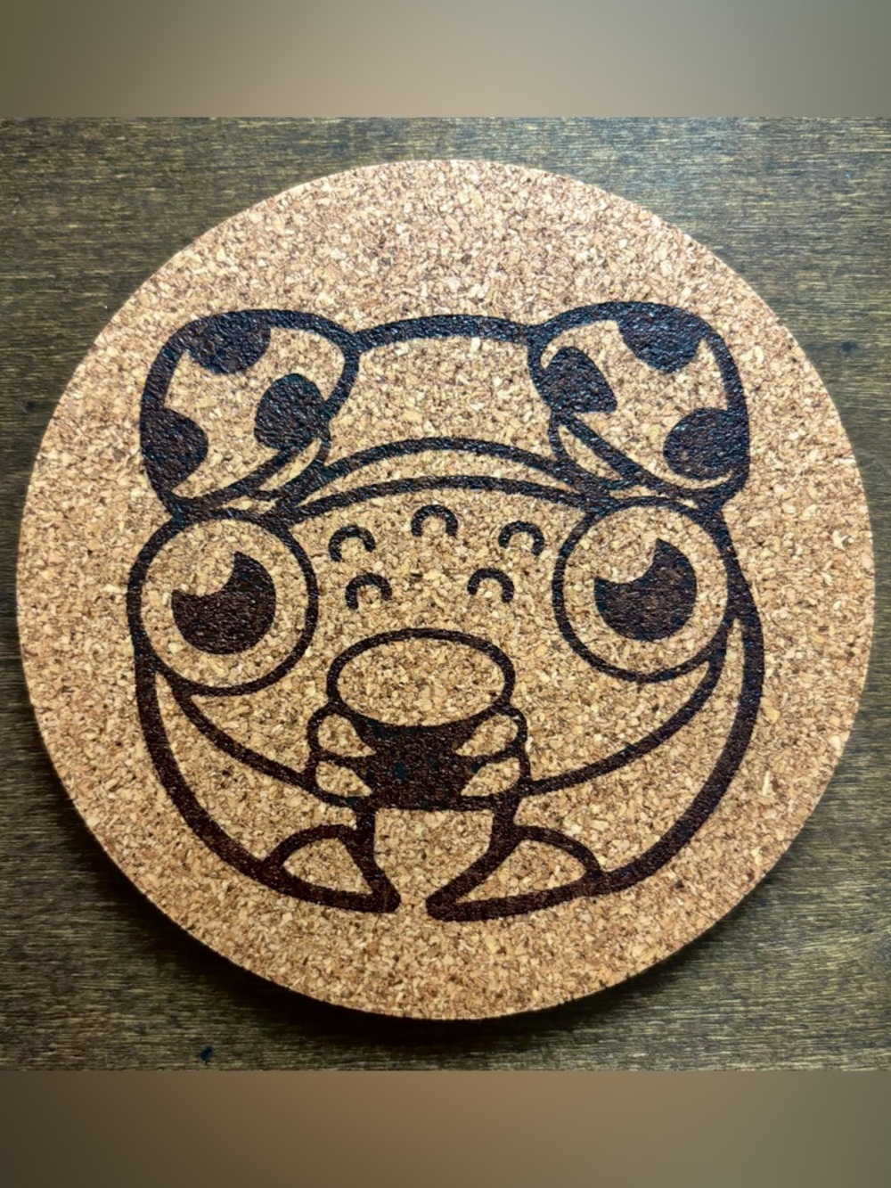 Pokemon Paras Face Laser Engraved Cork Coaster